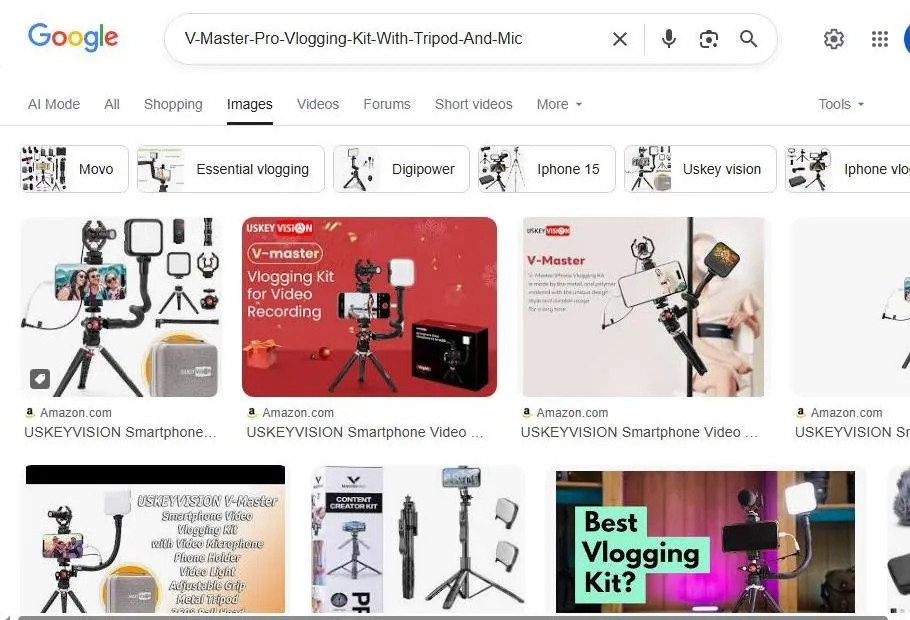 USKEYVISION V-Master Pro Vlogging Kit Search Results