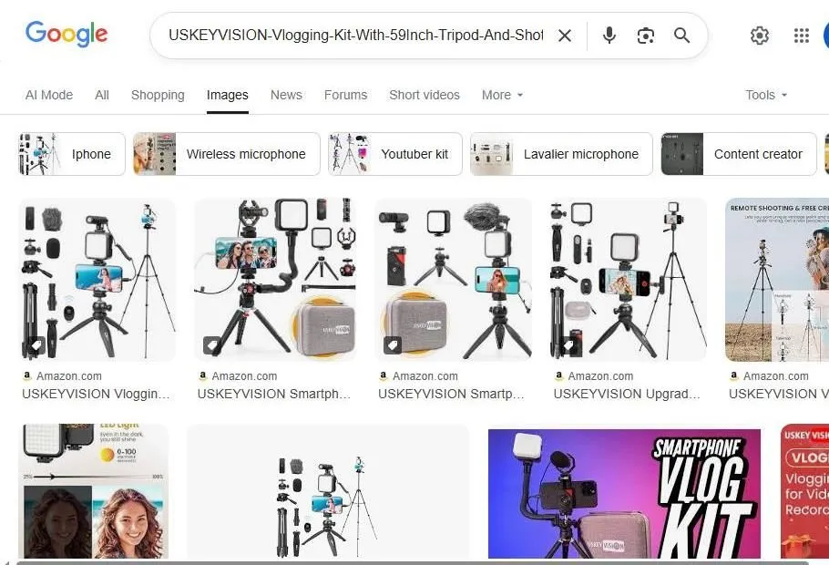 USKEYVISION Vlogging Kit Search Results