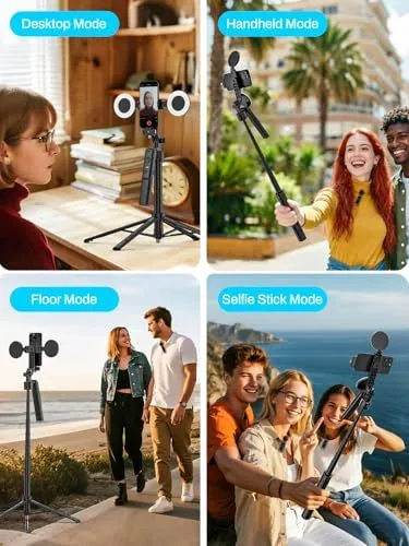 Versatile Phone Tripod and Selfie Stick Modes