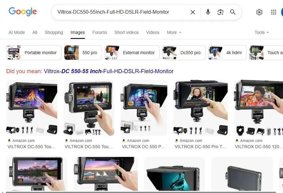 Viltrox DC-550 Field Monitor Search Results