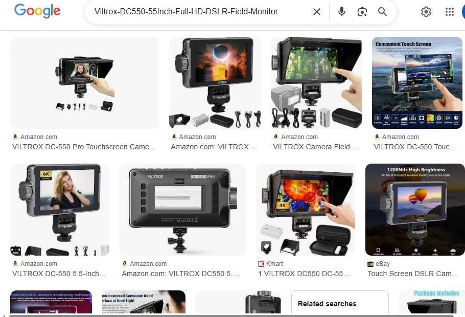 Viltrox DC-550 Series Field Monitor Search Results
