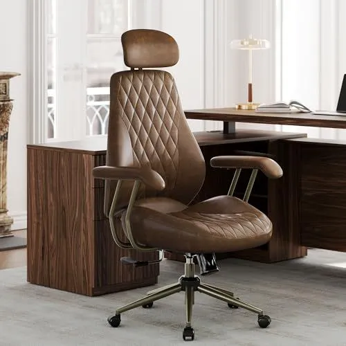 Perledesign Ergonomic High Back Executive Chair - Brown