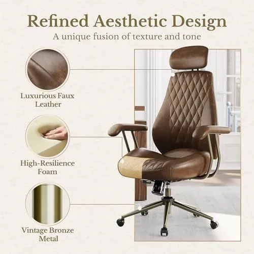 Vintage Inspired Faux Leather Office Chair