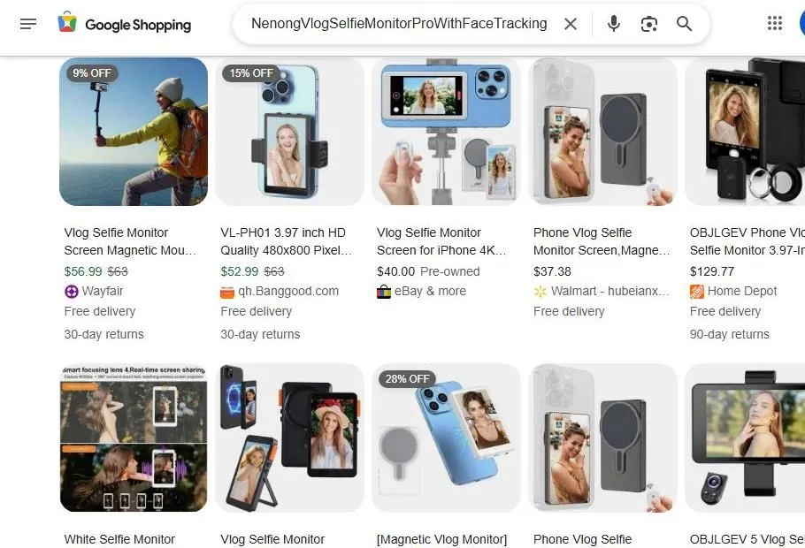 Vlog Selfie Monitor Product Search Results
