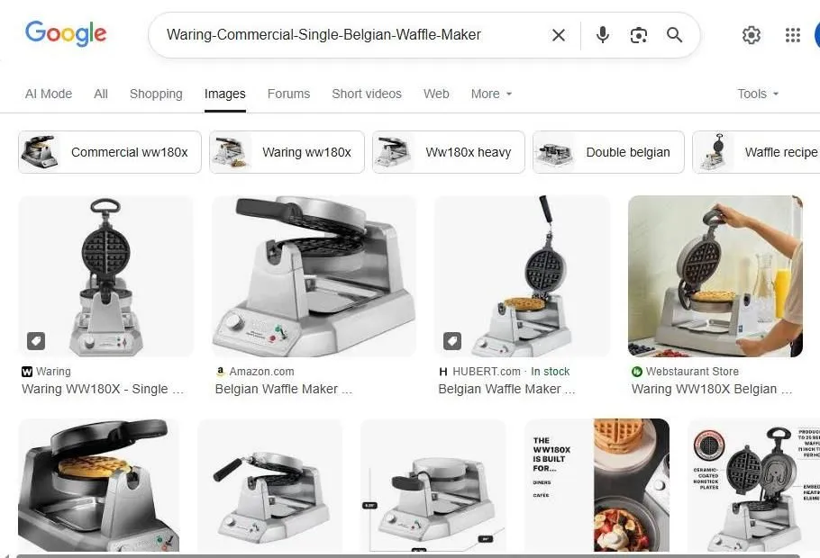 Waring Commercial Single Belgian Waffle Maker Image Results
