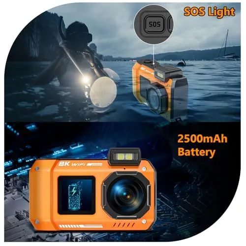Waterproof 8K WiFi Action Camera Features