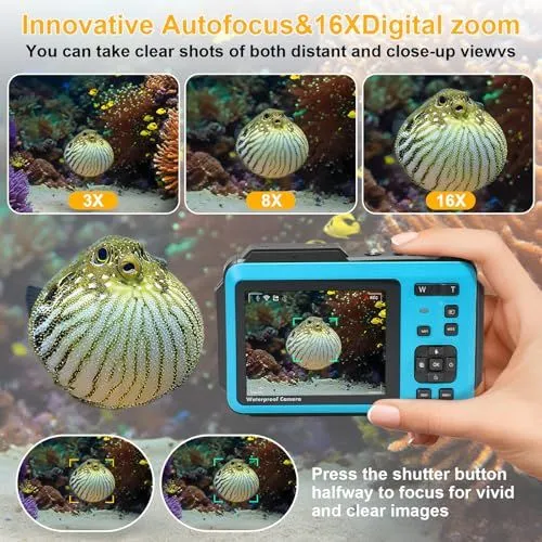 Waterproof Digital Camera Autofocus Feature