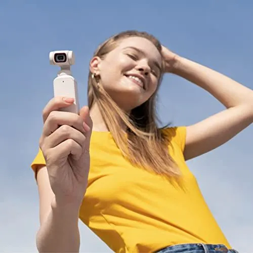 Woman with handheld camera