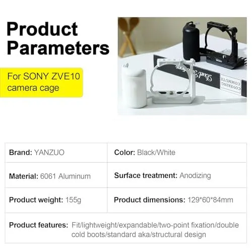 YANZUO Camera Cage for Sony ZVE10