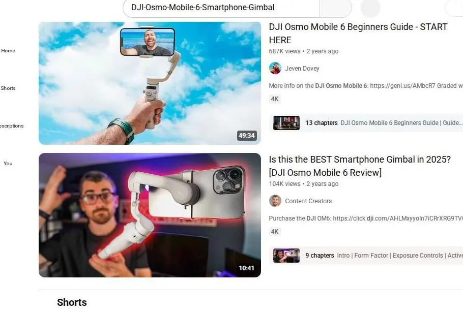 YouTube Search Results for DJI Osmo Mobile 6