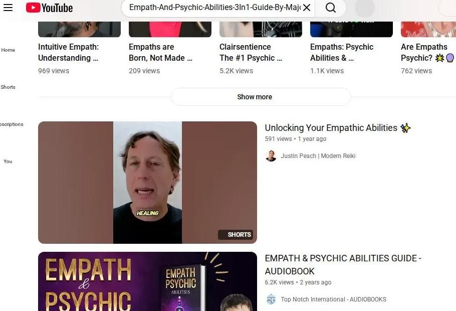 YouTube Search Results for Empath and Psychic Abilities