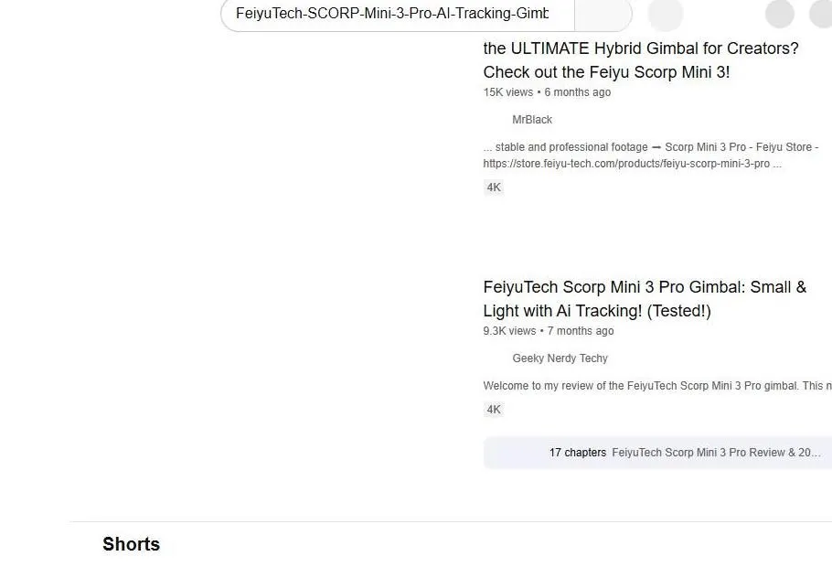YouTube Search Results for FeiyuTech Scorp Mini 3 Pro