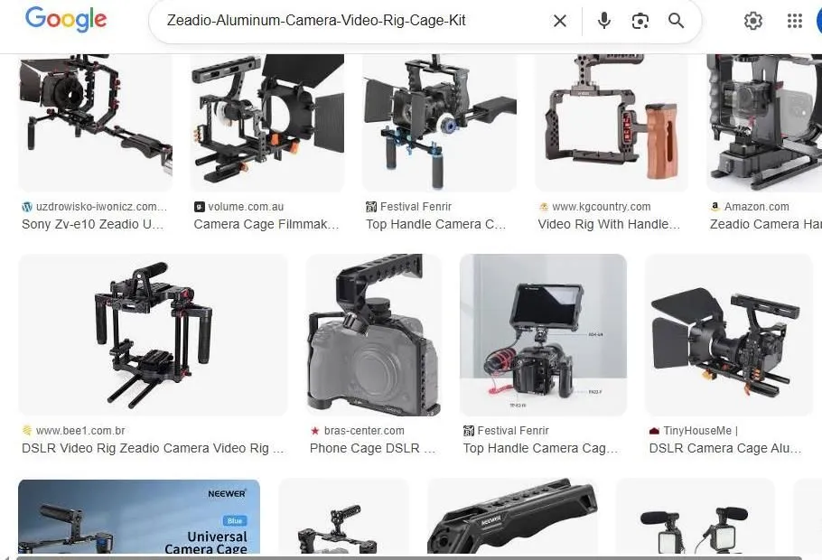 Zeadio Aluminum Camera Video Rig Cage Kit Search Results