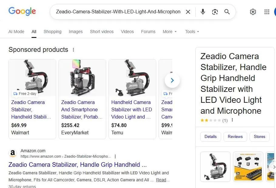 Zeadio Camera Stabilizer Search Results