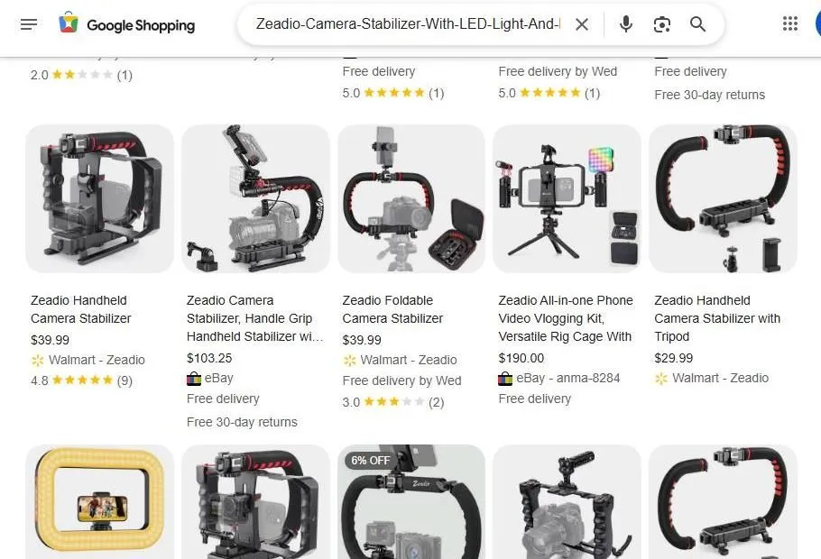 Zeadio Camera Stabilizer Search Results