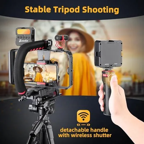 Zeadio Smartphone Video Rig with Detachable Wireless Shutter Handle