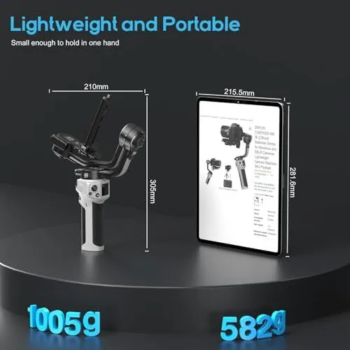 Zhiyun Crane M3 Camera Gimbal Dimensions and Weight Comparison