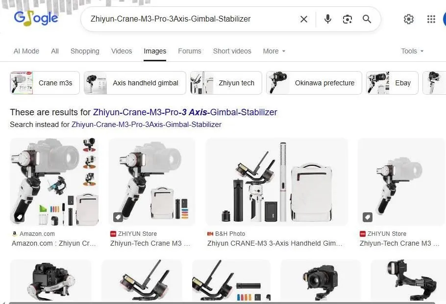 Zhiyun Crane M3 Gimbal Search Results