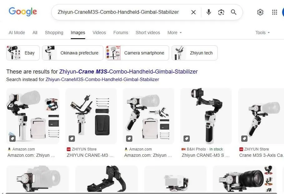 Zhiyun Crane M3S Gimbal Search Results