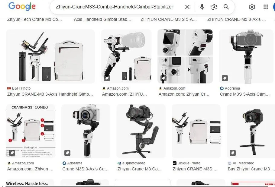 Zhiyun Crane M3S Gimbal Search Results