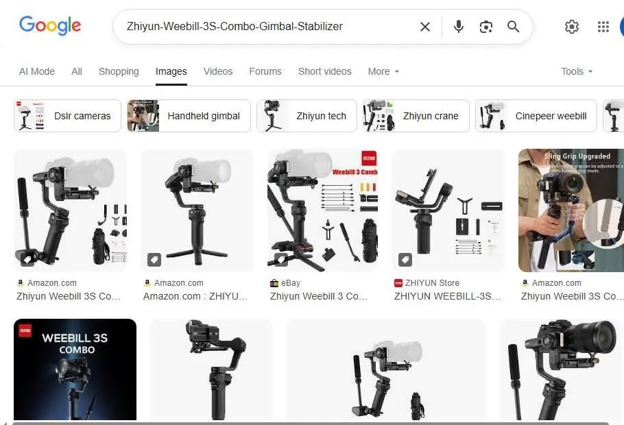Zhiyun Weebill 3S Combo Gimbal Search Results
